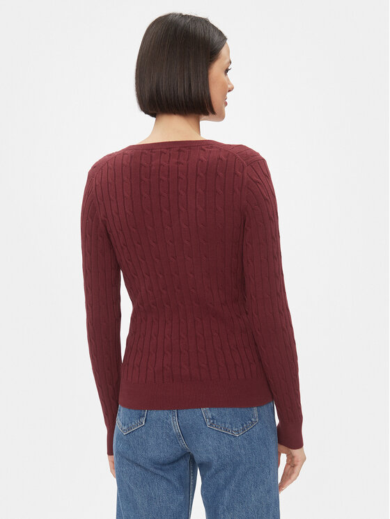 Gant Gant Pulover 4800101 Bordo rdeča Slim Fit