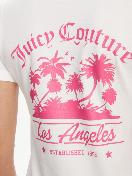 Juicy Couture Juicy Couture Tricou La Beach JCWCT125319 Alb Regular Fit