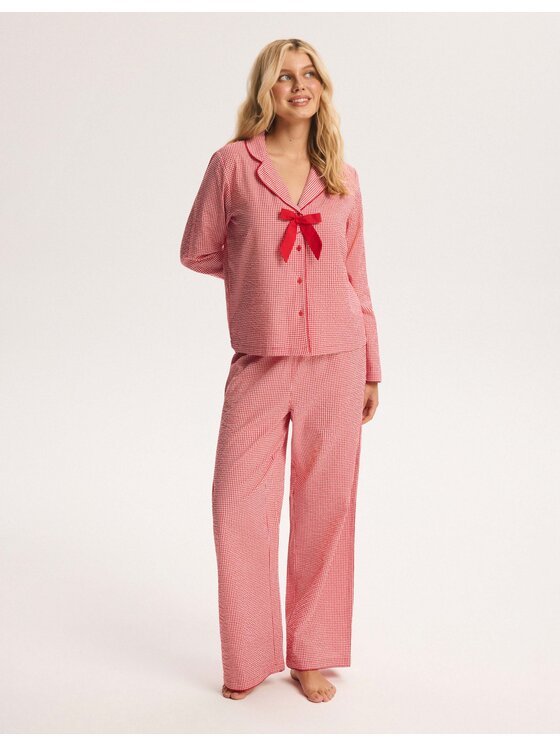 Esotiq Esotiq Piżama 45868 Czerwony Regular Fit