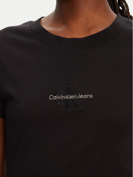 Calvin Klein Jeans Calvin Klein Jeans Majica Monologo J20J223563 Črna Slim Fit
