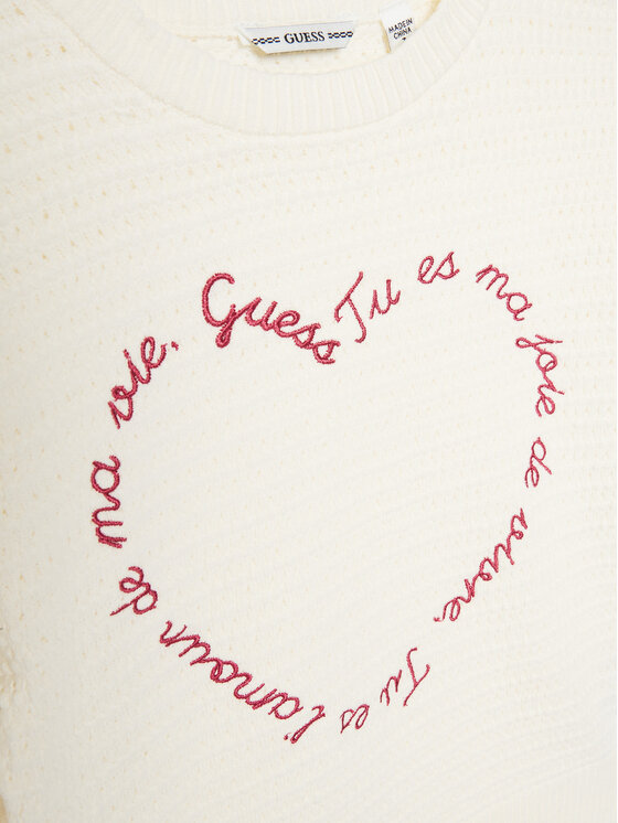 Guess Guess Pulover J5GR00 Z3MZ0 Écru Regular Fit