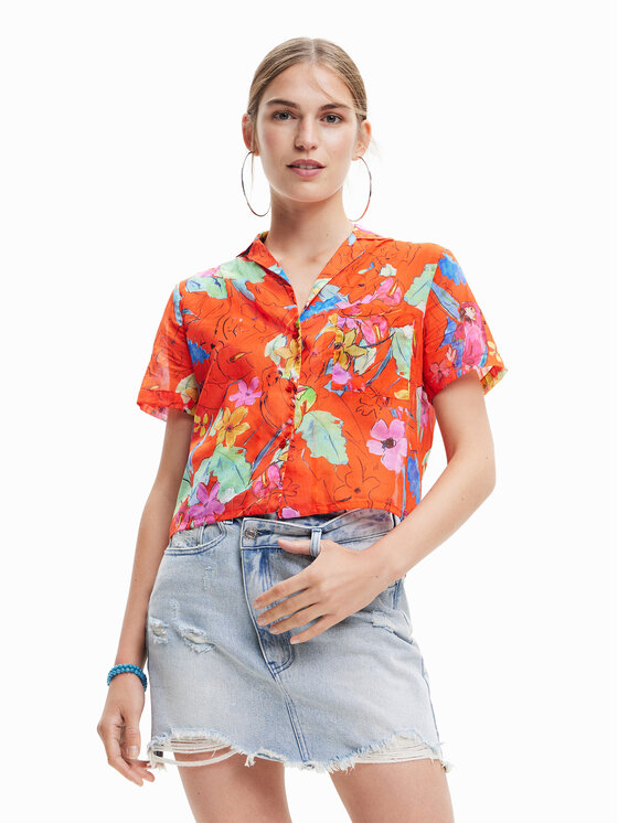 Desigual Košulja 23SWCW45 Narančasta Loose Fit