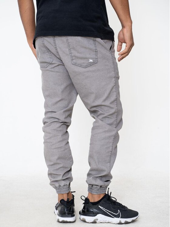 Metoda Sport Metoda Sport Spodnie materiałowe Spodnie Jeansowe Jogger Metoda Sport Mini M Pocket Logo Szare 2XL Szary Regular Fit