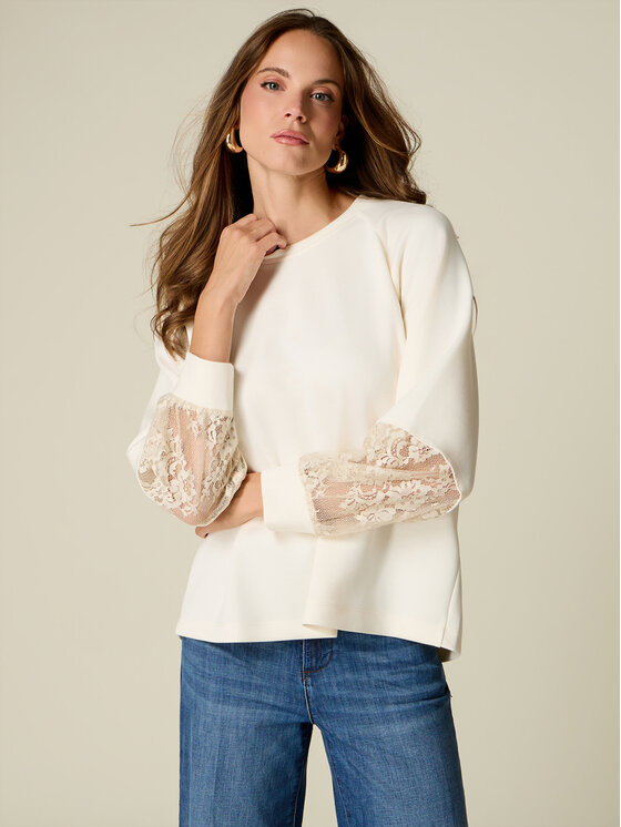 Oltre Oltre Bluza G811J005033N021 Biały Regular Fit