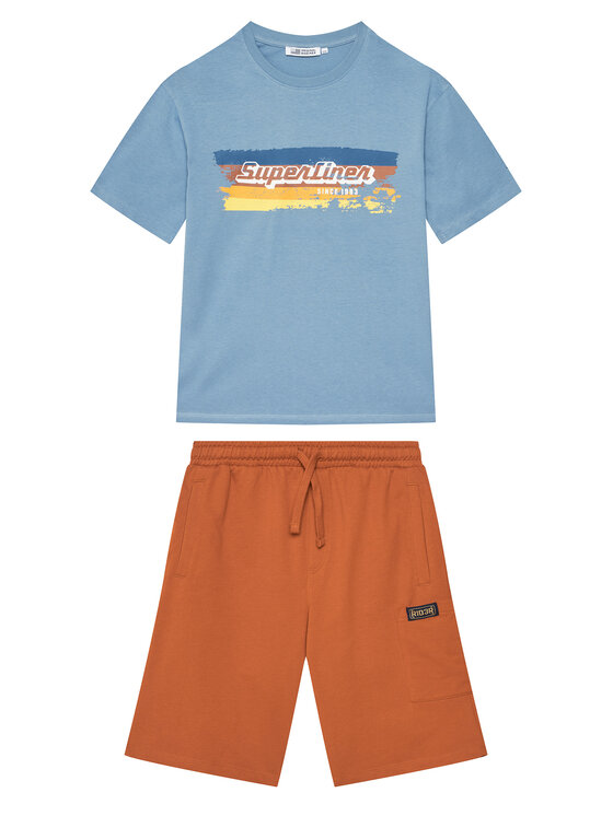 Original Marines Original Marines Súprava Tričko a šortky DFP4219YM Modrá Regular Fit