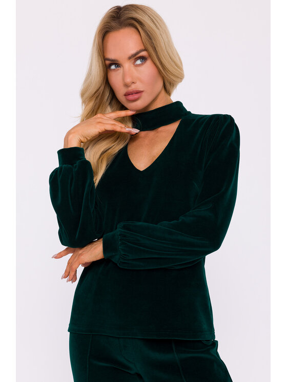 Made of Emotion Made of Emotion Bluzka M831 Zielony Girl Fit