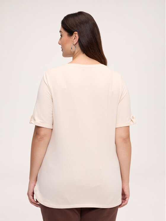 Fiorella Rubino Fiorella Rubino T-Shirt G00OL009618N011 Kremowy Regular Fit