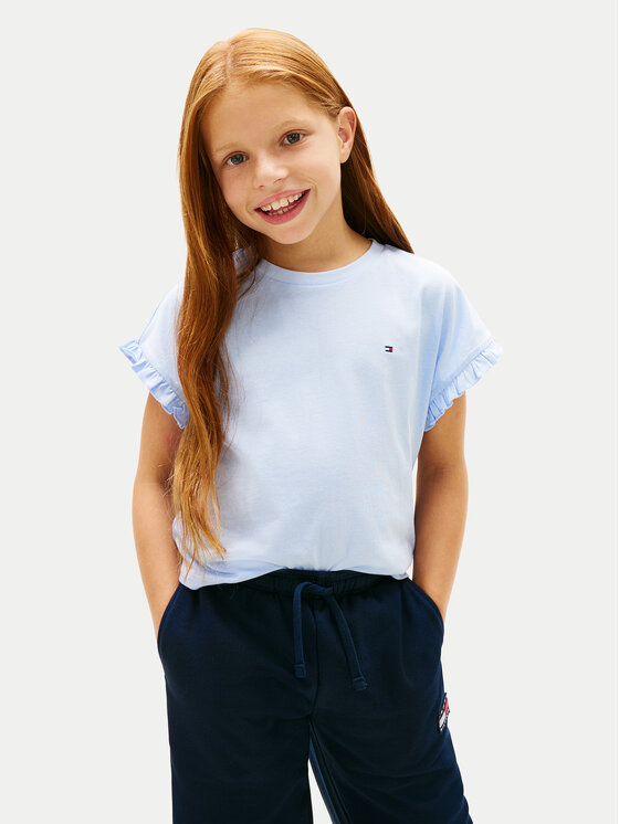 Tommy Hilfiger Tricou Essential KG0KG08970 Albastru deschis Relaxed Fit