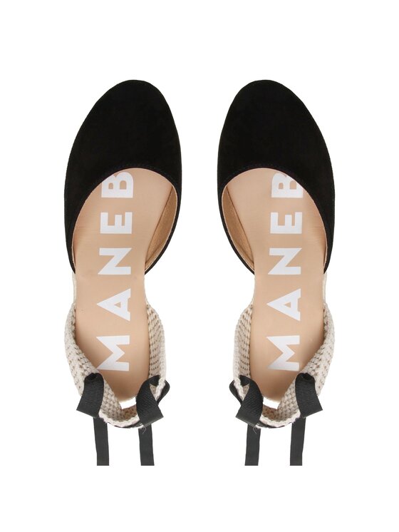 Manebi Manebi Espadryle Wedge Espadrilles K 1.0 WV Czarny
