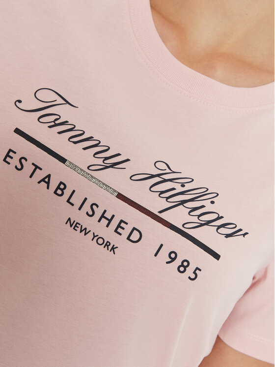 Tommy Hilfiger Tommy Hilfiger Tričko Script Graphic WW0WW43502 Ružová Regular Fit