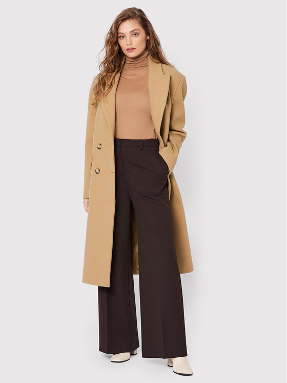 Kontatto Kontatto Παλτό μεταβατικό CO8005 Μπεζ Regular Fit