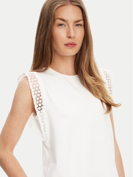United Colors Of Benetton United Colors Of Benetton Bluza 3IFVD10AC Bela Regular Fit