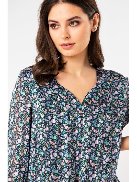 QUIOSQUE QUIOSQUE Halenka EFFECT SHIRT Modrá Regular Fit
