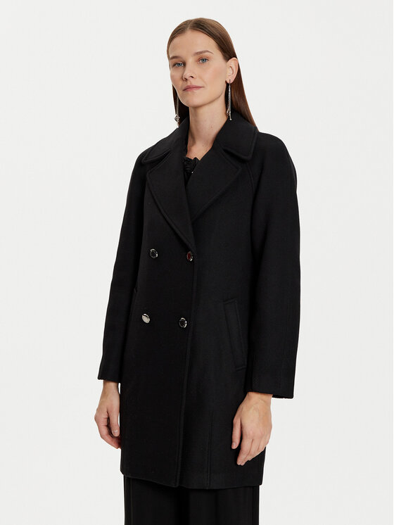 Morgan Morgan Palton de lână 242-GITI Negru Loose Fit