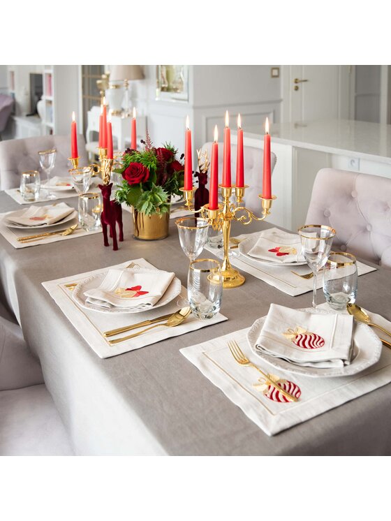 Roseberry Home Roseberry Home Serwetki Christmas Bauble Mirha Beżowy