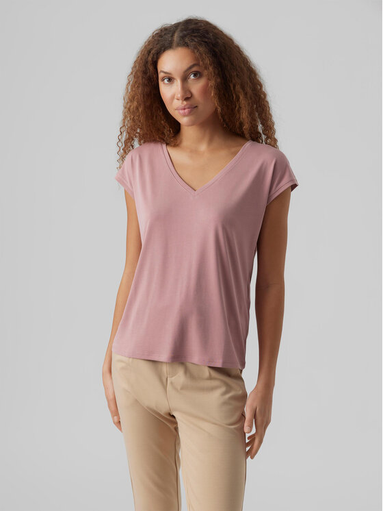 Vero Moda Tričko Filli 10247666 Ružová Regular Fit