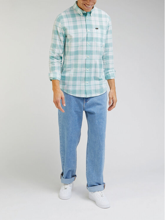 Lee Lee Camicia L880BA41 112330673 Verde Regular Fit