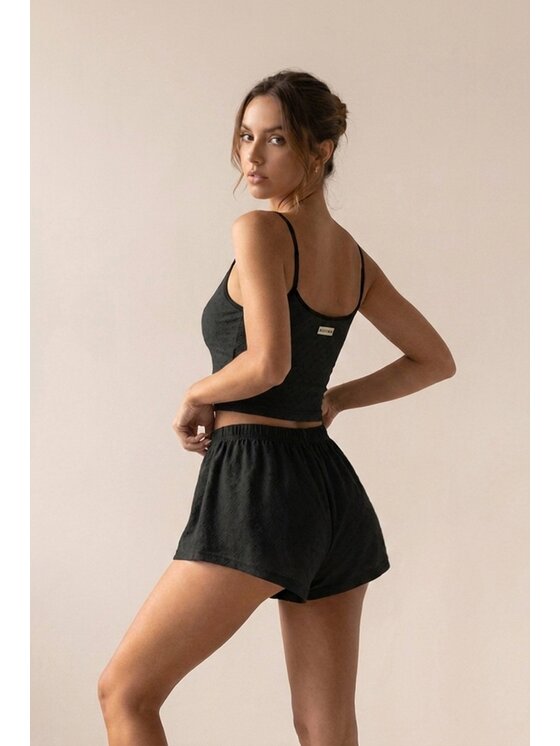 MissDenim MissDenim Szorty piżamowe Spodenki do spania Czarny Flare Fit