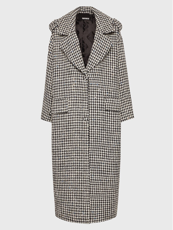 ROTATE ROTATE Vuneni kaput Sparkly Houndstooth RT1904 Šarena Oversize