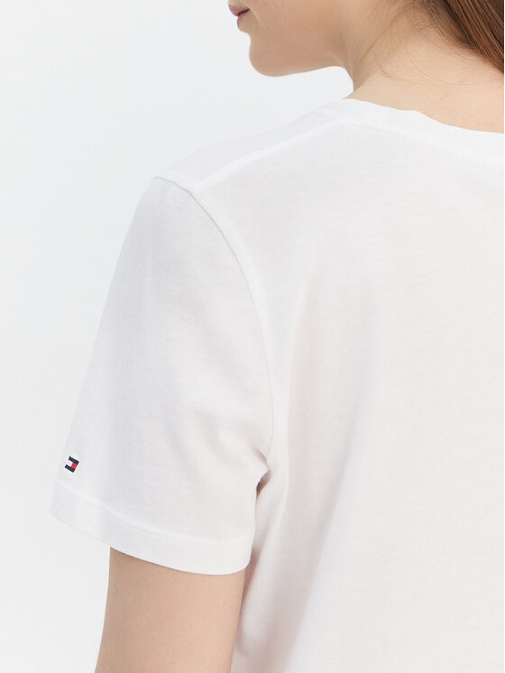 Tommy Hilfiger Tommy Hilfiger T-Shirt Logo WW0WW40276 Bílá Regular Fit