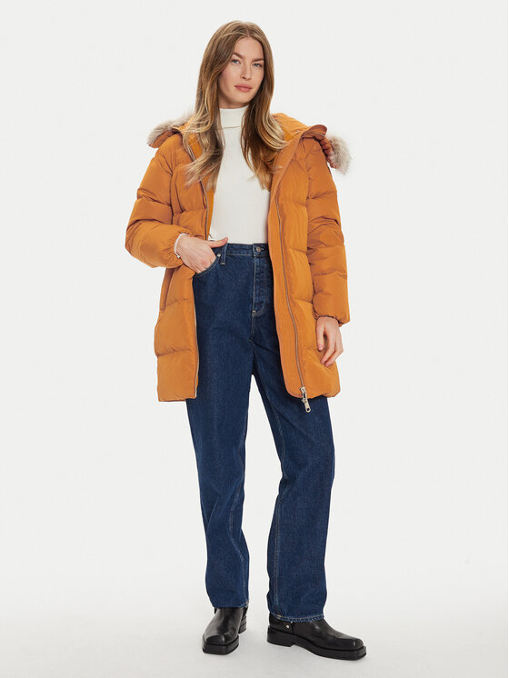 Tommy Hilfiger Tommy Hilfiger Μπουφάν πουπουλένιο WW0WW42743 Πορτοκαλί Regular Fit