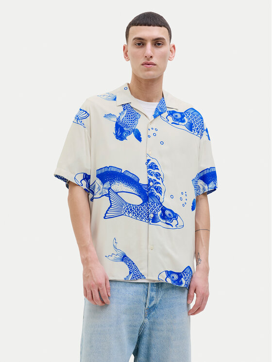 Męska Koszula Jack&Jones, Rozmiar M, Niebieska, Jeff 12268465