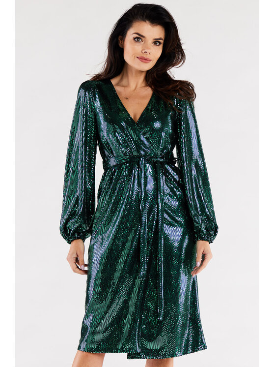 Awama Awama Abito da sera A564 Verde Basic Fit