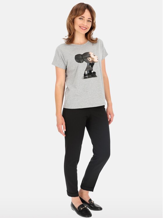 Perso Perso Tričko TCE246000F Sivá Regular Fit