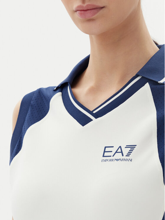 EA7 Emporio Armani EA7 Emporio Armani Sukienka tenisowa 7W000326 AF13282 M0058 Biały Slim Fit