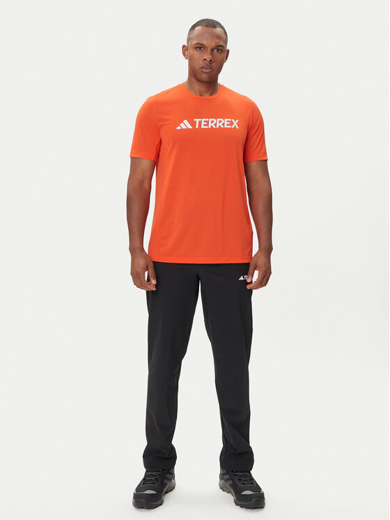 adidas adidas T-Shirt Terrex Multi Climacool Logo Tech JI9236 Pomarańczowy Regular Fit