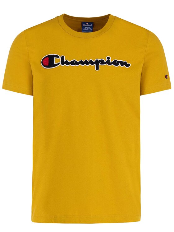 Champion Champion T-Shirt Script Logo 213521 Žlutá Comfort Fit