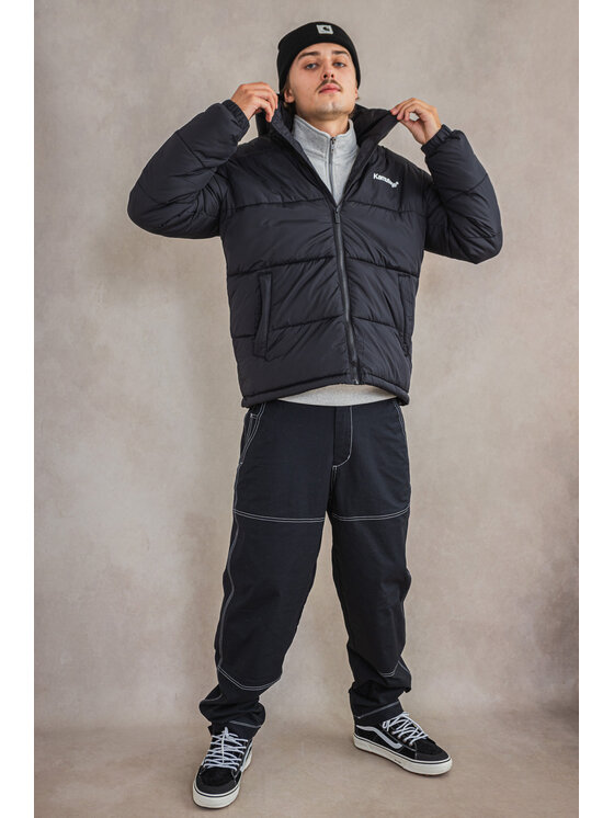 Kamuflage Kamuflage Kurtka zimowa Puff Mini Logo Hoodie Czarny Regular Fit