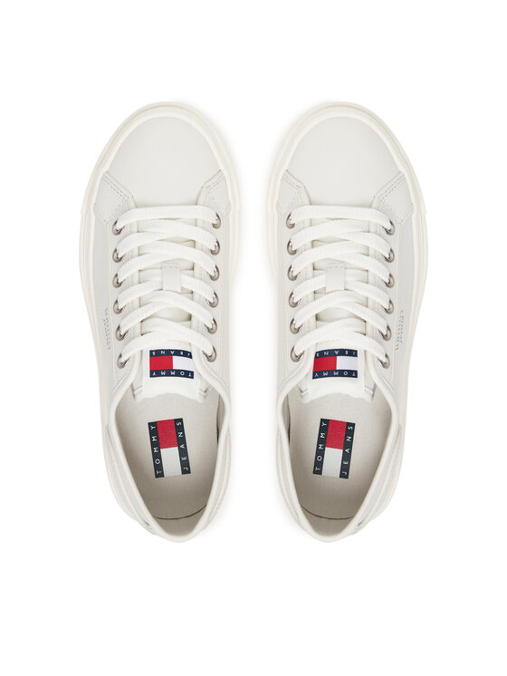 Tommy Jeans Tommy Jeans Sneakersy Tjw Flatform Sneaker Ltr EN0EN02964 Écru