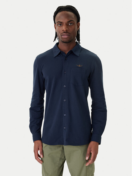 Aeronautica Militare Aeronautica Militare Hemd 261CA1313UP00408 Dunkelblau Regular Fit