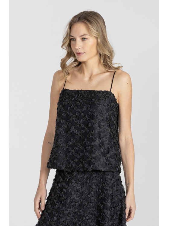 Deni Cler Milano Deni Cler Milano Top W-DC-0055-E5-B7-90-1 Czarny Regular Fit