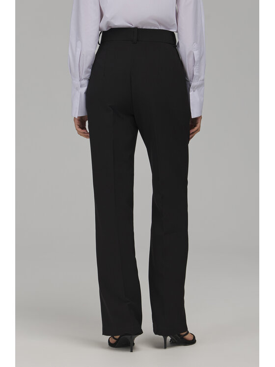NIFE NIFE Kalhoty z materiálu SD143 Černá Straight Fit