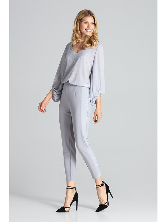 FIGL FIGL Παντελόνι γυναικείο M689 Γκρι Regular Fit
