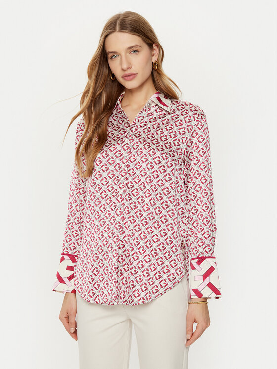 Guess Košeľa W4YH47 WF1T2 Ružová Regular Fit