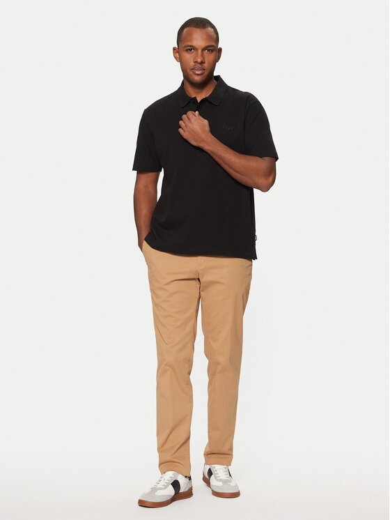 BOSS BOSS Тениска с яка и копчета C-Parris 104 50531402 Черен Regular Fit