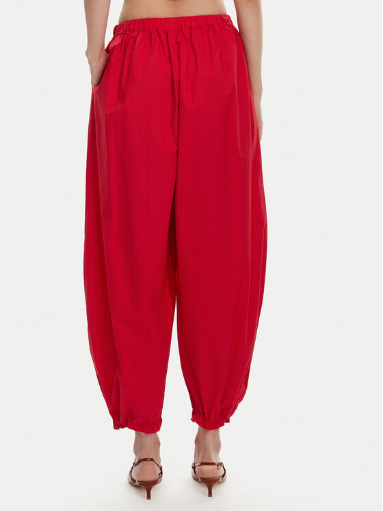 PINKO PINKO Kalhoty z materiálu 105210 A2LD Červená Relaxed Fit