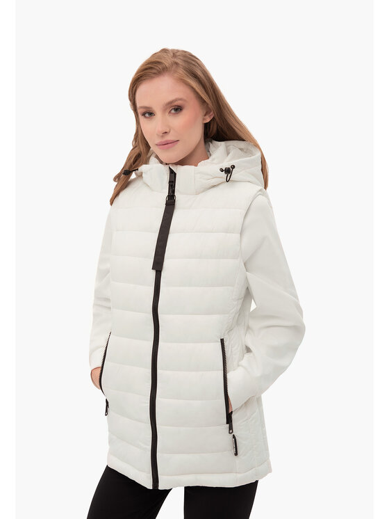 Volcano Volcano Bezrękawnik V-HARMONY Biały Regular Fit