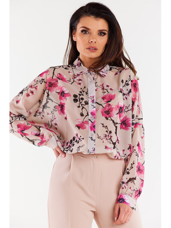 Awama Awama Sukienka letnia A513 Kolorowy Basic Fit
