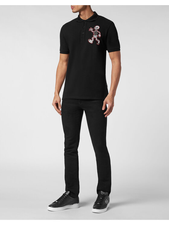 PHILIPP PLEIN PHILIPP PLEIN Polo 9859 Czarny Slim Fit