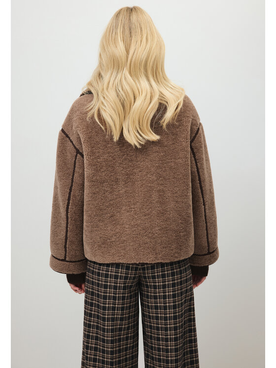 BIZUU BIZUU Sweter ASIE LAPPEL JACKET Brązowy Standard Fit