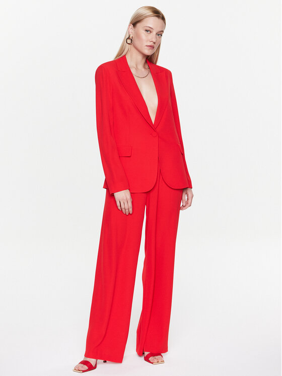 Pantaloni di tessuto NO1001 Rosso Regular Fit