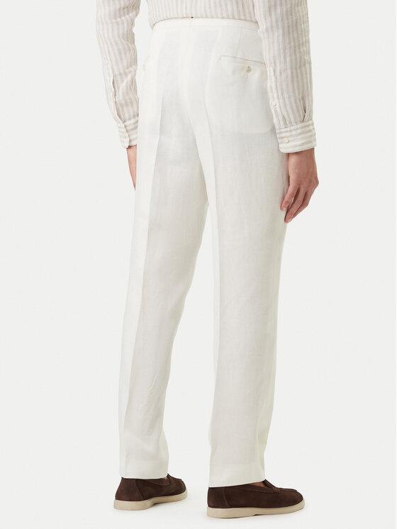 BOSS BOSS Текстилни панталони H-Perino 50563231 Бял Relaxed Fit