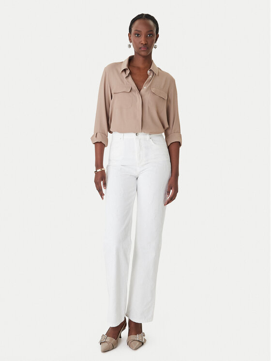 Marella Marella Džinsai 2613181024 Balta Wide Leg