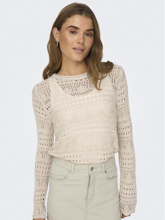JDY JDY Sveter Sun Lay 15287384 Béžová Regular Fit