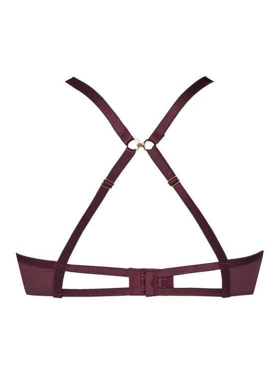 Hunkemöller Hunkemöller Biustonosz z fiszbiną 302379 Bordowy