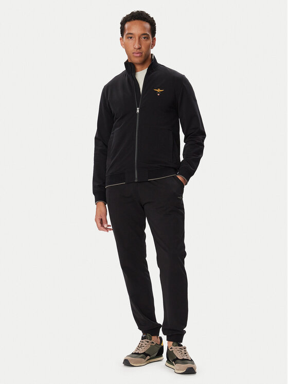 Aeronautica Militare Aeronautica Militare Majica dugih rukava 262FE1956UF00459 Crna Regular Fit